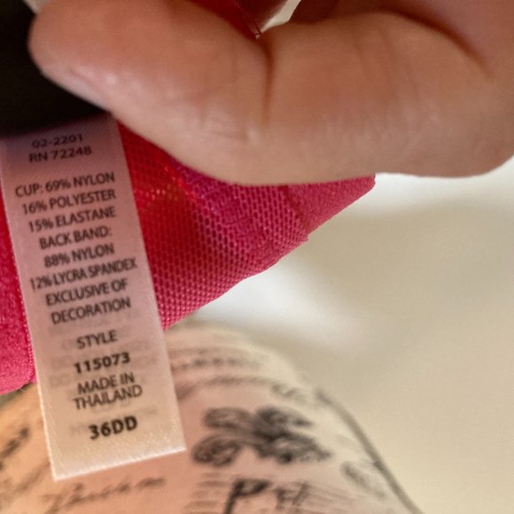 NWT 36DD Felina Paramour Heather Pink Lace Unlined Full Coverage Underwire Bra - Picture 8 of 11